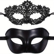 2pcs Elegant Black Lace Masquerade Mask Set for Couples