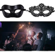 2pcs Elegant Black Lace Masquerade Mask Set for Couples