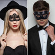 2pcs Elegant Black Lace Masquerade Mask Set for Couples