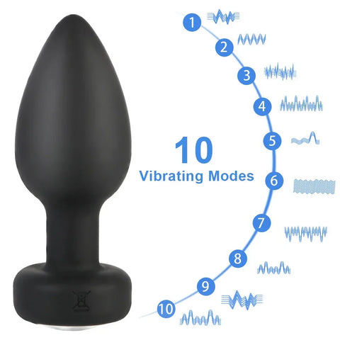 Anal Plug Vibrator 10 Speeds Butt Plug Prostate Vibrating