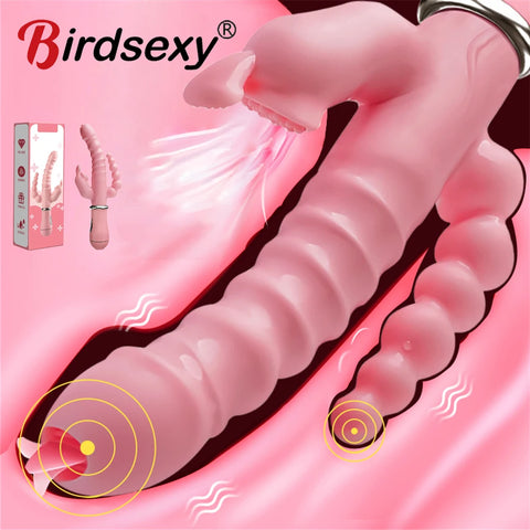 Penetration Tongue Licking Double Rod Sex Toy