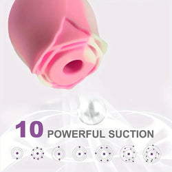 Gradient Rose Shape Vagina Sucking Vibrator