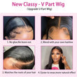 Straight V Part Wigs For Women Daily Wigs 8-16 inch