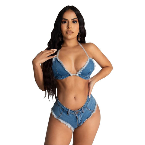 Sexy Jean Swimsuit Women 2 Pieces