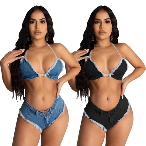 Sexy Jean Swimsuit Women 2 Pieces